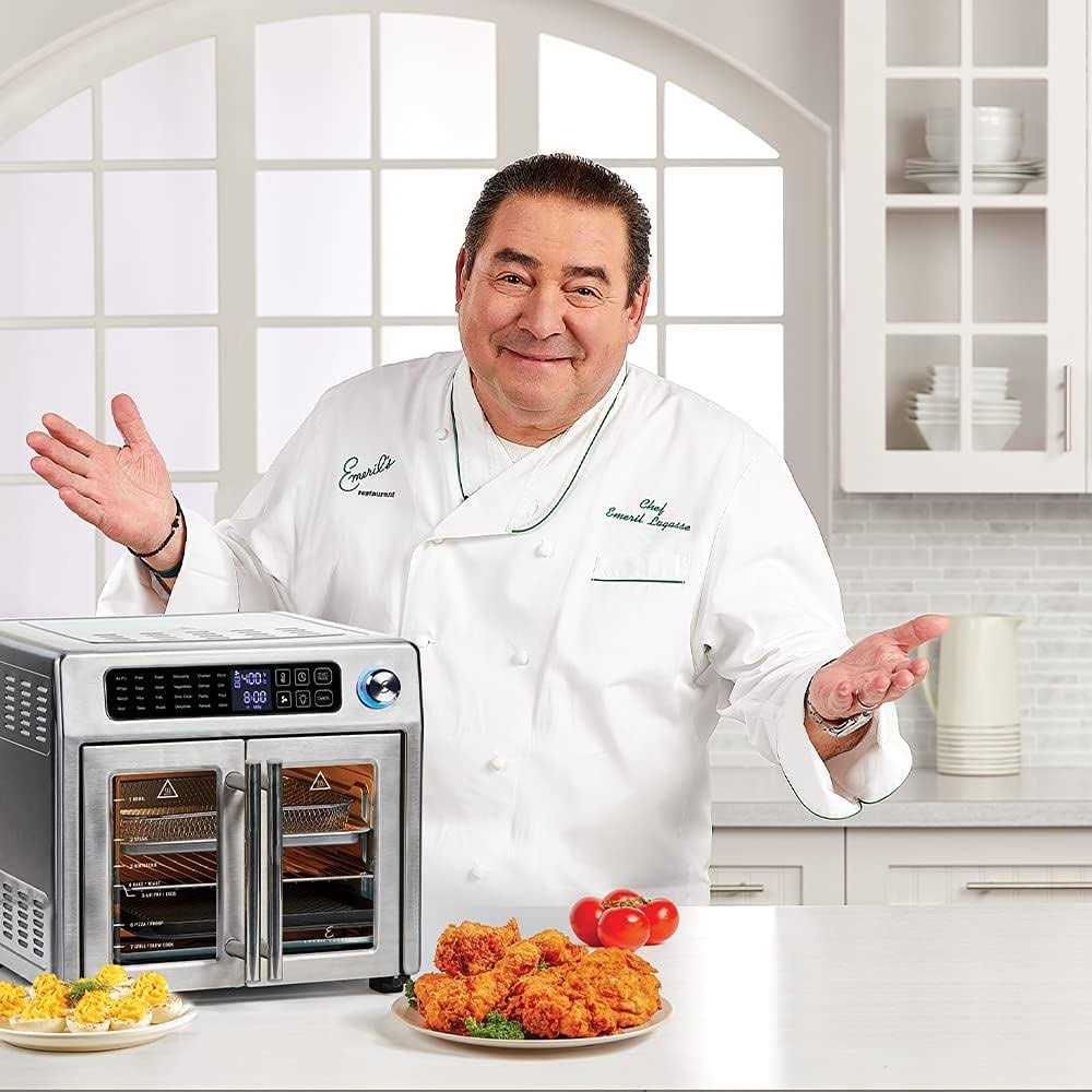 Emeril Lagasse French Door 360 Air Fryer Convection Oven, 26-Quart Stainless Steel