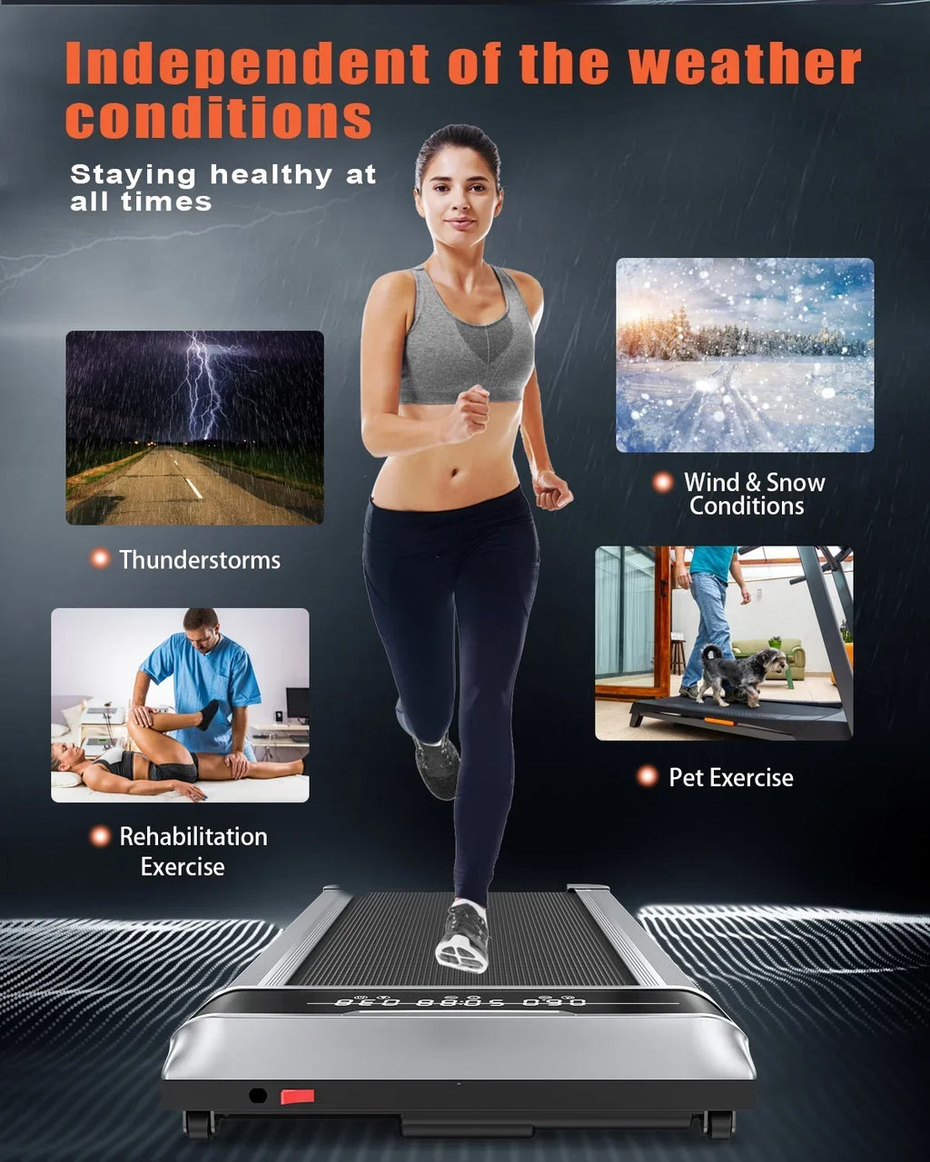 Bigzzia Walking Pad Treadmill, 2.5HP Brushless Motor, Silver