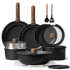 Carote 21 Pcs Nonstick Cookware Set With Detachable Handles, Oven/Dishwasher Safe