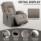 Lazy Boy Power Lift Recliner Chair With Massage, Lumbar Heating, USB Port And Cup Holders - Single Motor