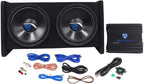 Rockville Dual 12-Inch Car Subwoofer Enclosure Kit With Mono Amplifier - RV12.2B