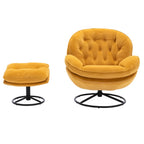 Velvet Swivel Accent Chair With Ottoman Set, Pink, 31.73 x 33.5 x 33.78 Inches