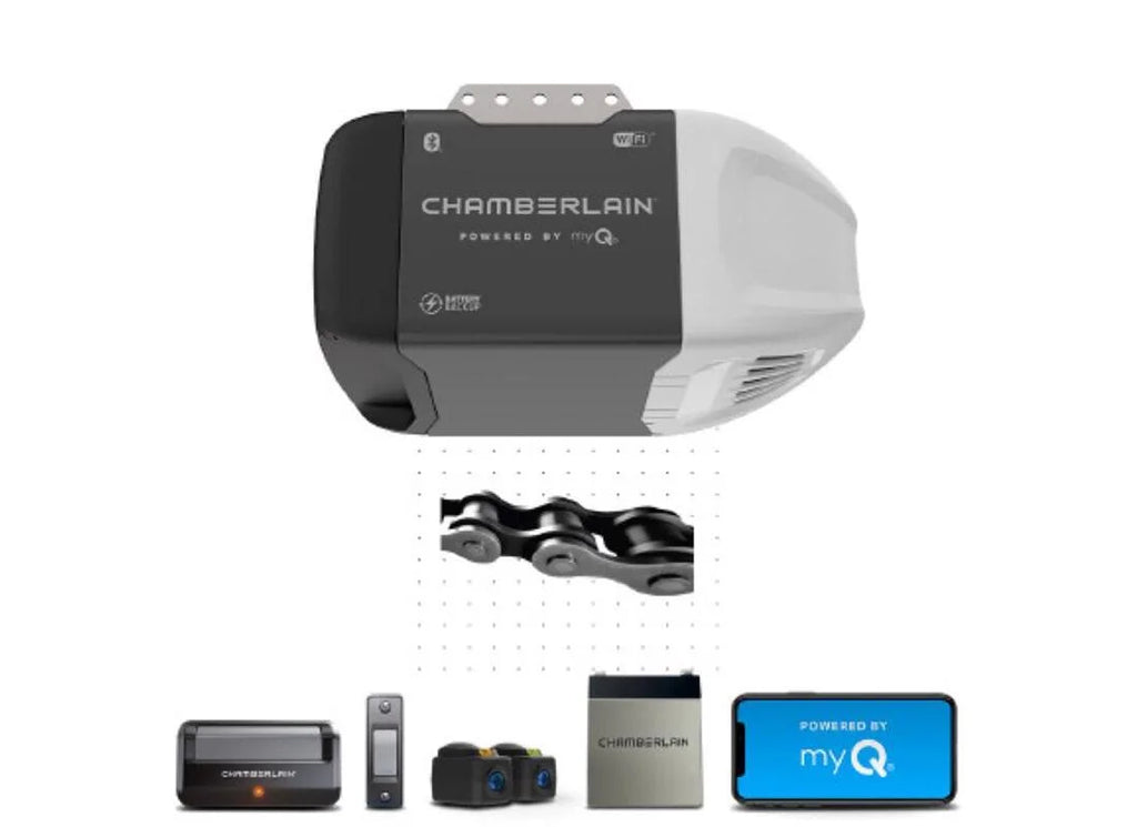 Chamberlain 0.5 HP Chain Drive Smart Garage Door Opener With 7 ft Rail - C2212T