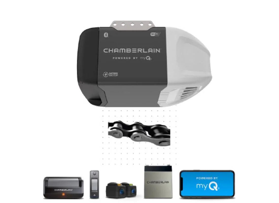 Chamberlain 0.5 HP Chain Drive Smart Garage Door Opener With 7 ft Rail - C2212T