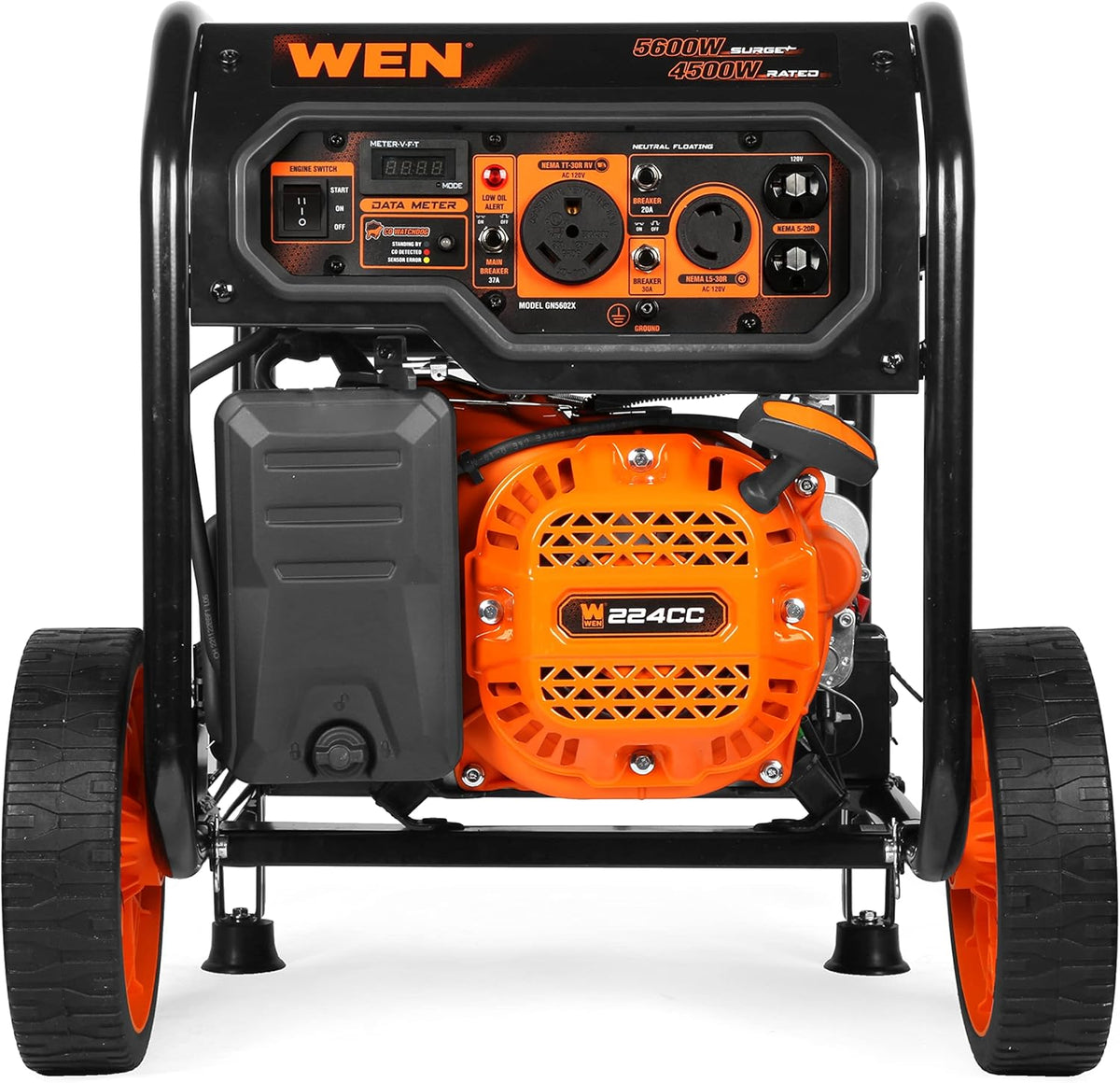 WEN 5600-Watt Portable Generator, Electric Start, 224cc, Transfer-Switch And RV-Ready - GN5602X