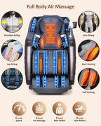 RELX Full Body Massage Chair, 20 Modes, 53-inch SL-Track, Brown