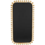 Brown Fir Wood Beaded Frame Wall Mirror 23.50in L x 1.50in W x 45.38in H