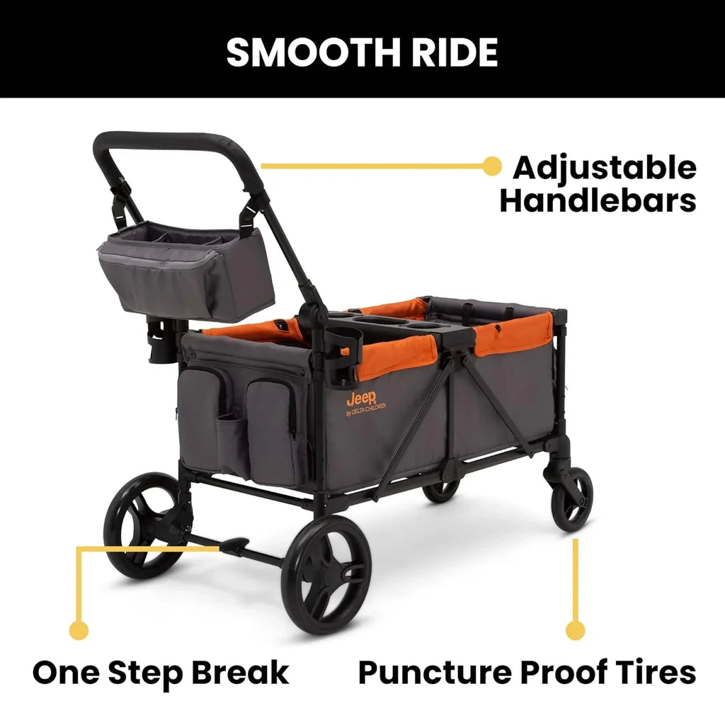 Jeep Sport All-Terrain Stroller Wagon With Canopy And Parent Organizer
