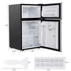 3.2 Cu. Ft. 2-Door Compact Refrigerator With Freezer - Black, Gray Or White