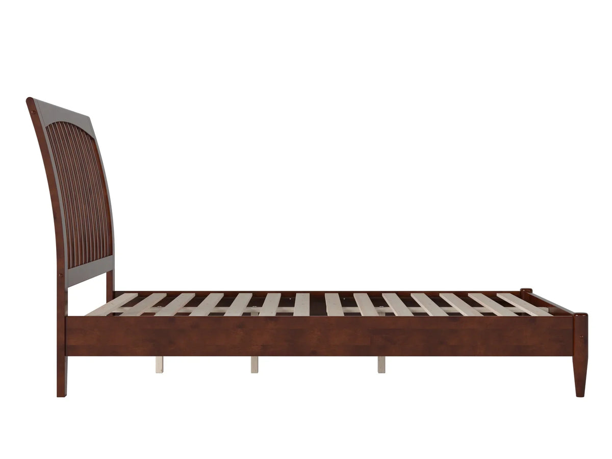AFI Full Solid Wood Low Profile Sleigh Platform Bed, Walnut - Orleans