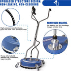 MEKOH Pressure Washer Surface Cleaner Attachment 20 inch 4500 PSI With Wheels And 3/8 inch Quick-Connect