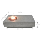 Elementi Outdoor Lunar Fire Bowl 42 Inches Grey Glass Reinforced Concrete Natural Gas Fire Pit Table