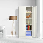 WORKPRO Metal Storage Cabinet With Locking Doors, Adjustable Shelves, Black, 71 Inches Tall - 31-1/2 x 15-3/4 Inch