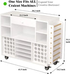 Rolling Craft Storage Cart For Cricut Machines With 48-Spool Vinyl Holder, 41.93 x 14.2 x 31.1 Inches