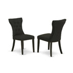 HomeStock Rustic Retreat Furniture 5-Piece Dining Set With 4 Parson Chairs, Butterfly Leaf Table, Hardwood Frame, Black - Wega5-Blk-24