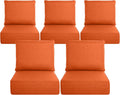 Belord Outdoor Cushion Set - 5 24 x 24 x 6 Inch Seat Cushions And 5 21 x 24 x 6 Inch Back Cushions, Orange