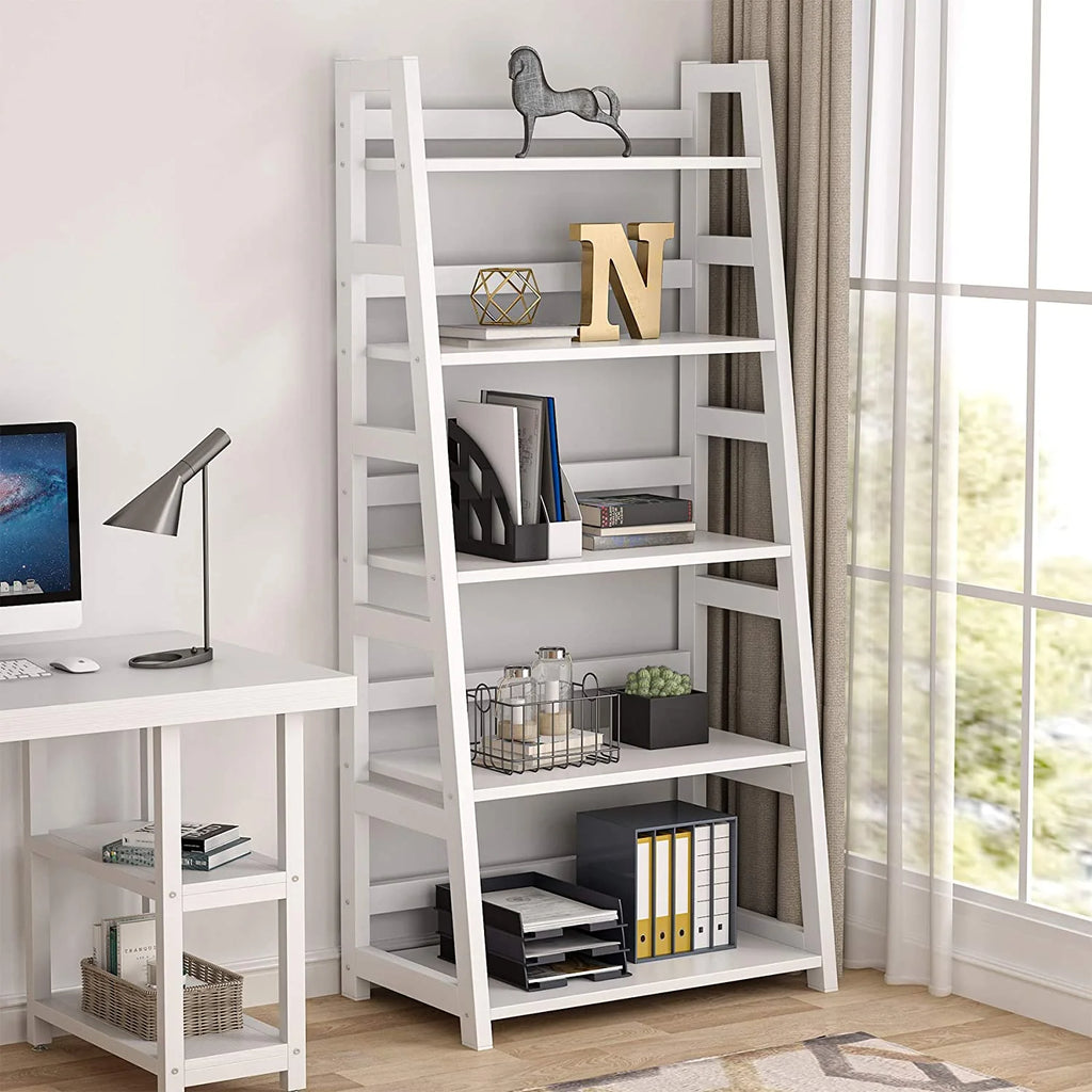 5-Tier Ladder Bookshelf Bookcase With 5 Shelves