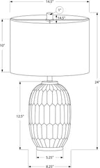 Table Lamp, Cream Resin, 14.5 in L x 14.5 in W x 24 in H - 9720