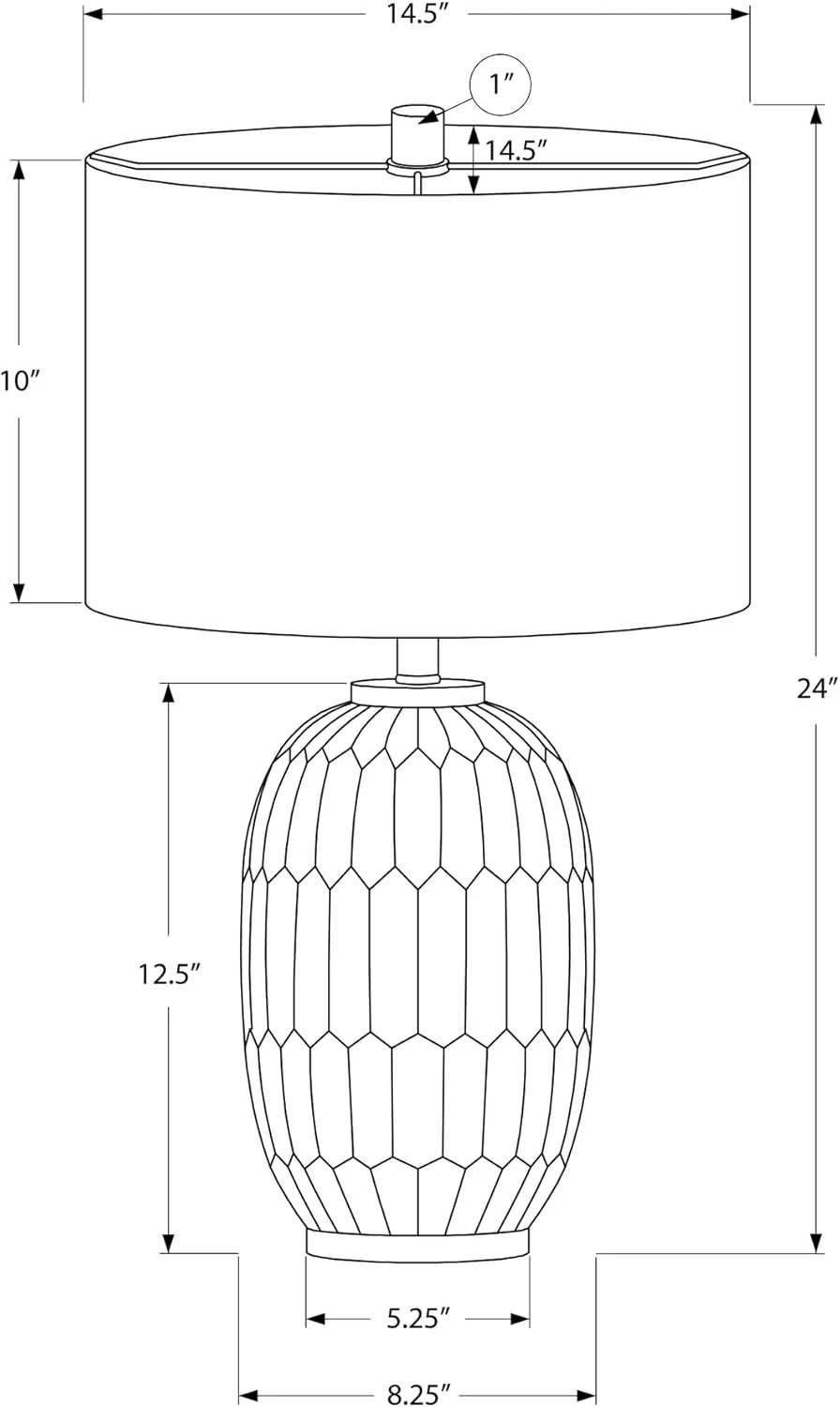 Table Lamp, Cream Resin, 14.5 in L x 14.5 in W x 24 in H - 9720