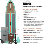 Drift Inflatable Stand Up Paddle Board 10'8in Classic Woodgrain - Aero
