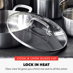 GreenPan x Bobby Flay 10 Piece Stainless Steel Tri-Ply Cookware Set - 8QT Stockpot