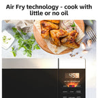 Galanz 0.9 Cu ft Air Fry Countertop Microwave, 900 Watts, Stainless Steel - GSWWD09S1A09B