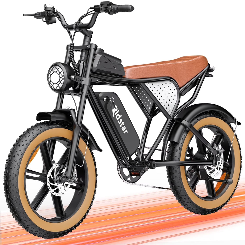 1500W Electric Mountain Bike 48V 20Ah, 20 inch Fat Tires, Shimano 7-Speed, Full Suspension - q20-1500w
