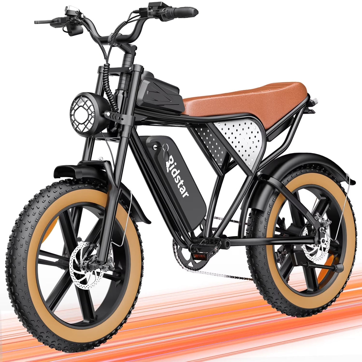1500W Electric Mountain Bike 48V 20Ah, 20 inch Fat Tires, Shimano 7-Speed, Full Suspension - q20-1500w