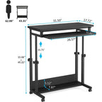 Height-Adjustable Portable Laptop Desk With Keyboard Tray, 43.3in H x 31.5in L x 17in D