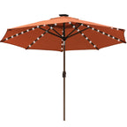 EliteShade 9ft Market Patio Umbrella With 80 LED Lights, Ruby