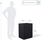 PolyStone Tall Indoor/Outdoor Column Planter, 18 in L x 23 in W x 30 in H, Black - Cozumel