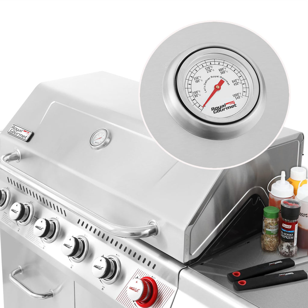 Stainless Steel 6-Burner Gas Grill - 74,000 BTU With Sear And Side Burner