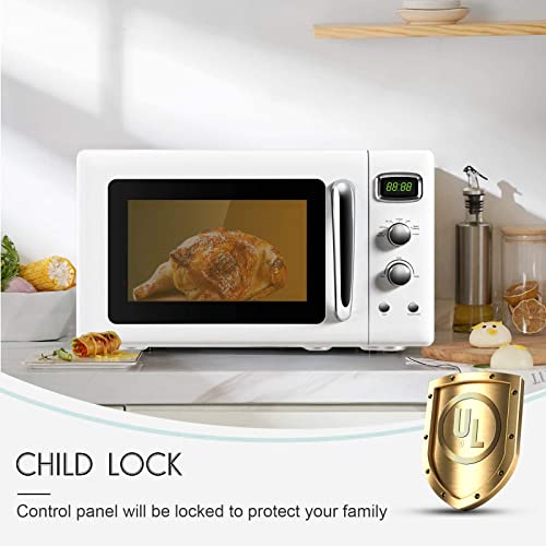 ARLIME Retro Countertop Microwave Oven, 900W 0.9 Cu.Ft - 19.5in x 14in x 11in