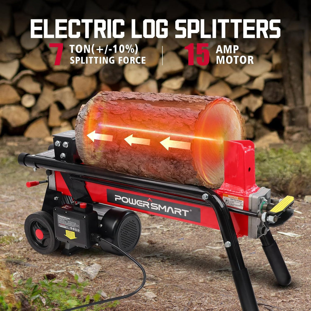 PowerSmart Electric Hydraulic Log Splitter 7-Ton, 15 Amp - DB6407
