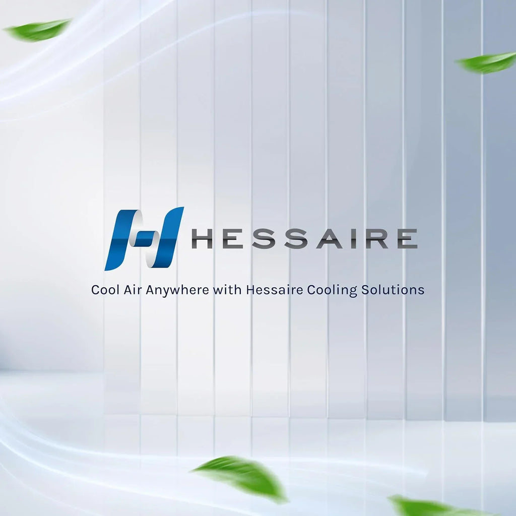 Hessaire Evaporative Air Cooler, 1300 CFM, 2-Speed Fan, 4.8-Gallon Tank, 53.4 dB, 500 Sq. Ft., White - MC18M