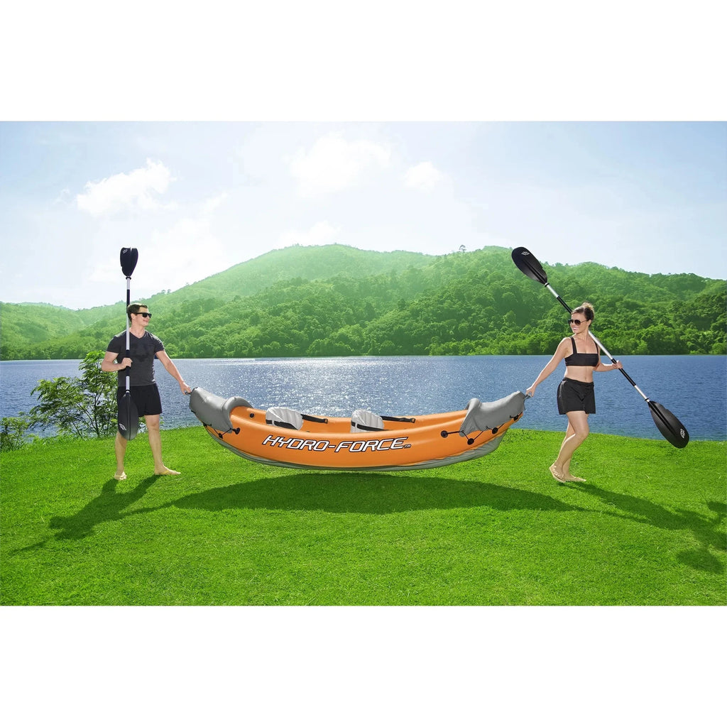 Bestway Inflatable Kayak Set With 2 Seats, Orange And Black - Hydro Force Lite Rapid X2