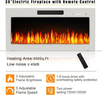 Waleaf TV Stand With 18 in Electric Fireplace And Adjustable Glass Shelves - TVs Up To 65 inch
