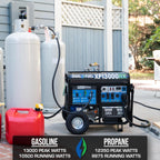 DuroMax Dual Fuel Portable Generator, 13 000-Watt, Gas and Propane, Electric Start - XP13000HX