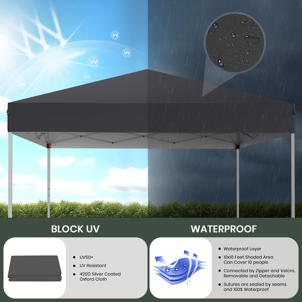 GVDV 10x10 ft Easy Pop Up Outdoor Canopy Tent - Blue