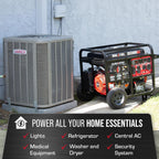 DuroStar Dual Fuel Portable Generator, 13,000-Watt, 500cc - DS13000MX
