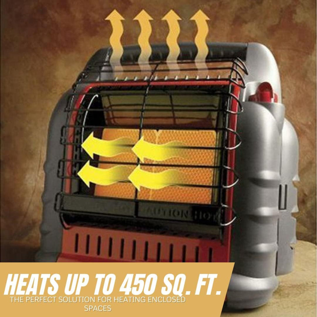 Mr. Heater Portable Big Buddy Propane Heater Bundle - 10-Ft Hose & Tank Adapter, 4 000 9 000 Or 18 000 BTU (3 Items)