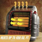 Mr. Heater Portable Big Buddy Propane Heater Bundle - 10-Ft Hose & Tank Adapter, 4 000 9 000 Or 18 000 BTU (3 Items)