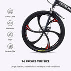 26-Inch Folding Mountain Bike, 21-Speed Dual Suspension