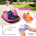 12V Toddler Battery Powered Bumper Car With Dual Joysticks And 360 Degree Spin
