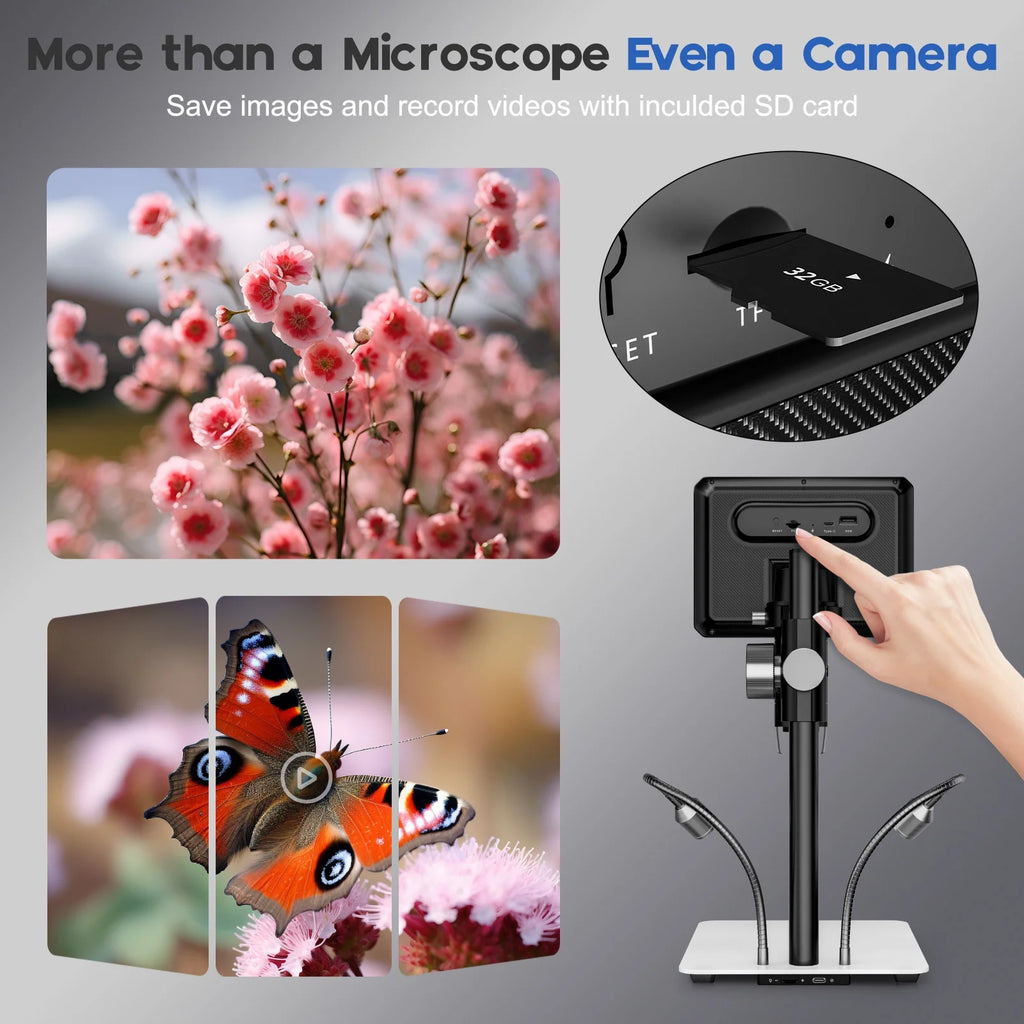 BEBANG LCD Digital Microscope, 7 inch 50X-1200X With 32GB TF Card