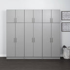 Prepac Elite 2 Door Standing Storage Cabinet, Light Gray, 16 in D x 32 in W x 65 in H