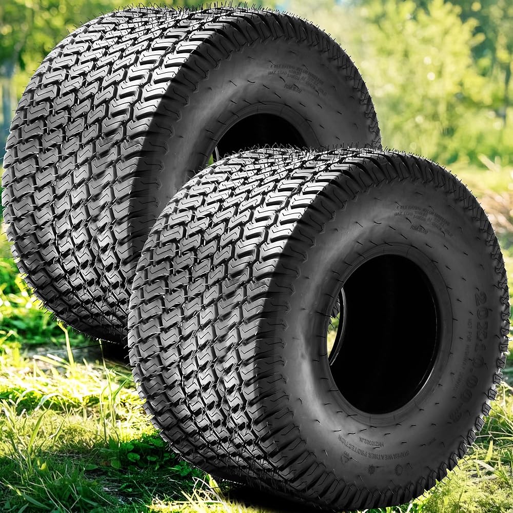 YINTATECH Tubeless Tractor Turf Lawn Mower Tires 20x8-8 2-Pack