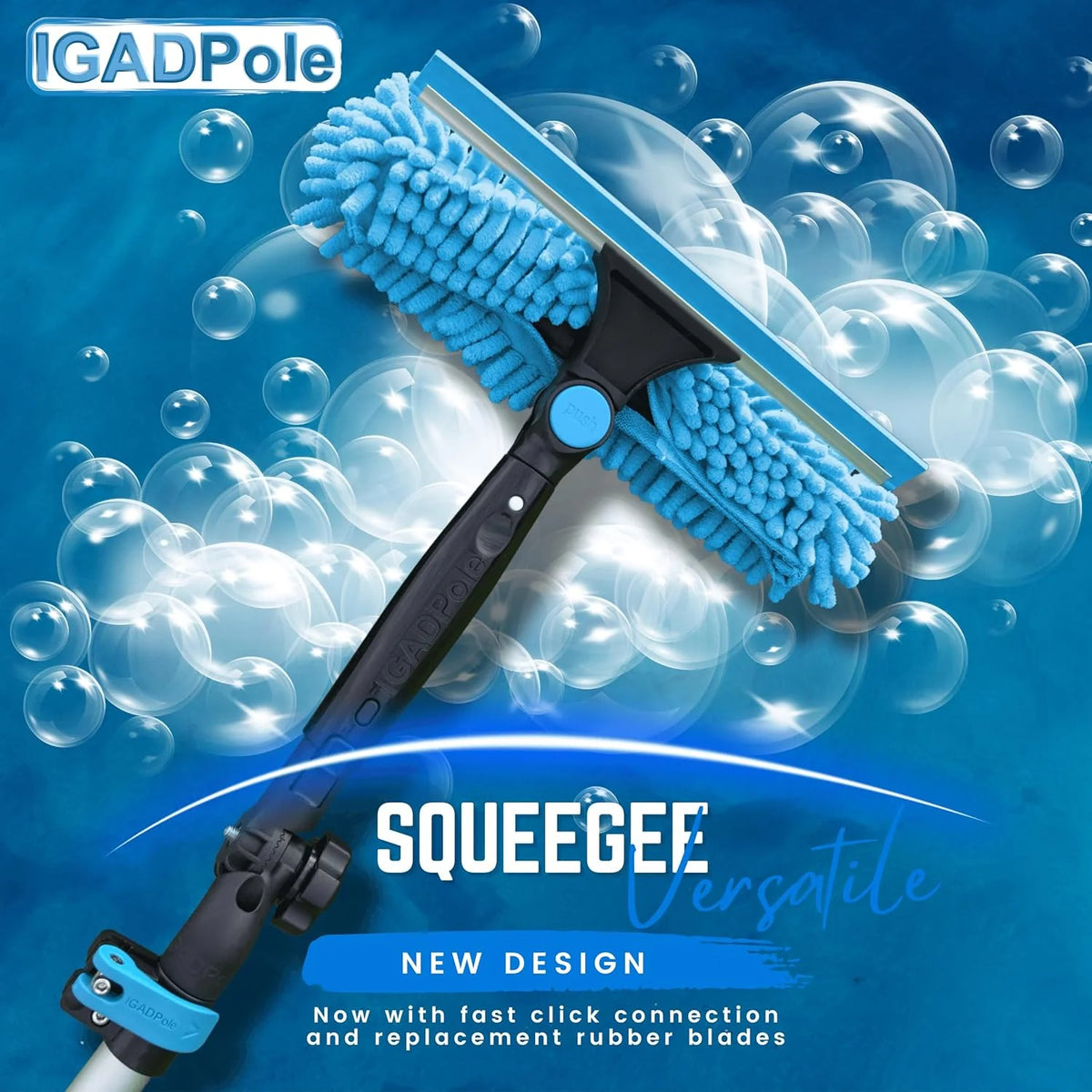 24-Foot Pole-Type Cleaning Kit, 5 To 24 Feet (7 Meters), Water-Driven Brush, 10-Inch Scraper And Soap Box