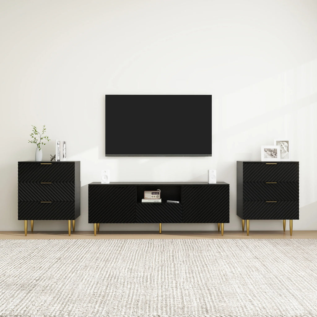 GeeHome TV Stand With Solid Iron Feet