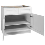 Design House Brookings Unassembled Shaker Base Kitchen Cabinet 36x34.5x24, White - 561407